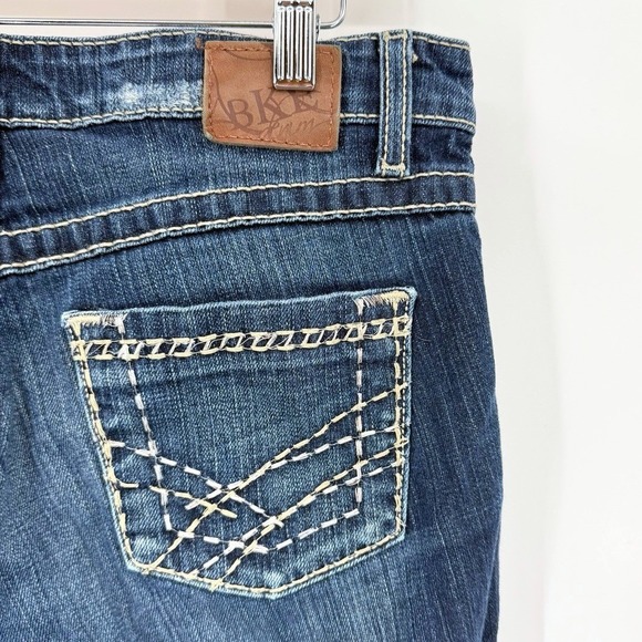 BKE Tenley Bootcut Jeans Womens 27x33.5 Low Rise Thick Stitch Dark Wash Cowgirl - Picture 5 of 7